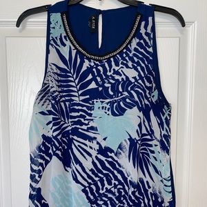 A.Byer Blue overlay tank with chain twist